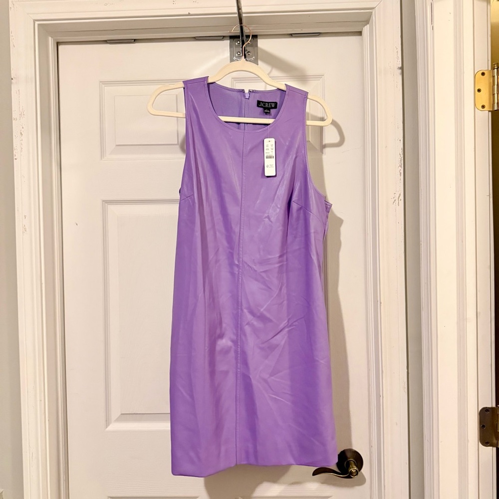 J Crew shift dress in faux purple leather Violet Bouquet